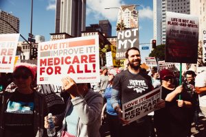 people demonstrating for medicare for all