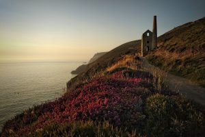 Cornish tin mine on the coast