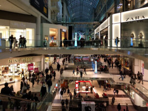 crowded shopping centre